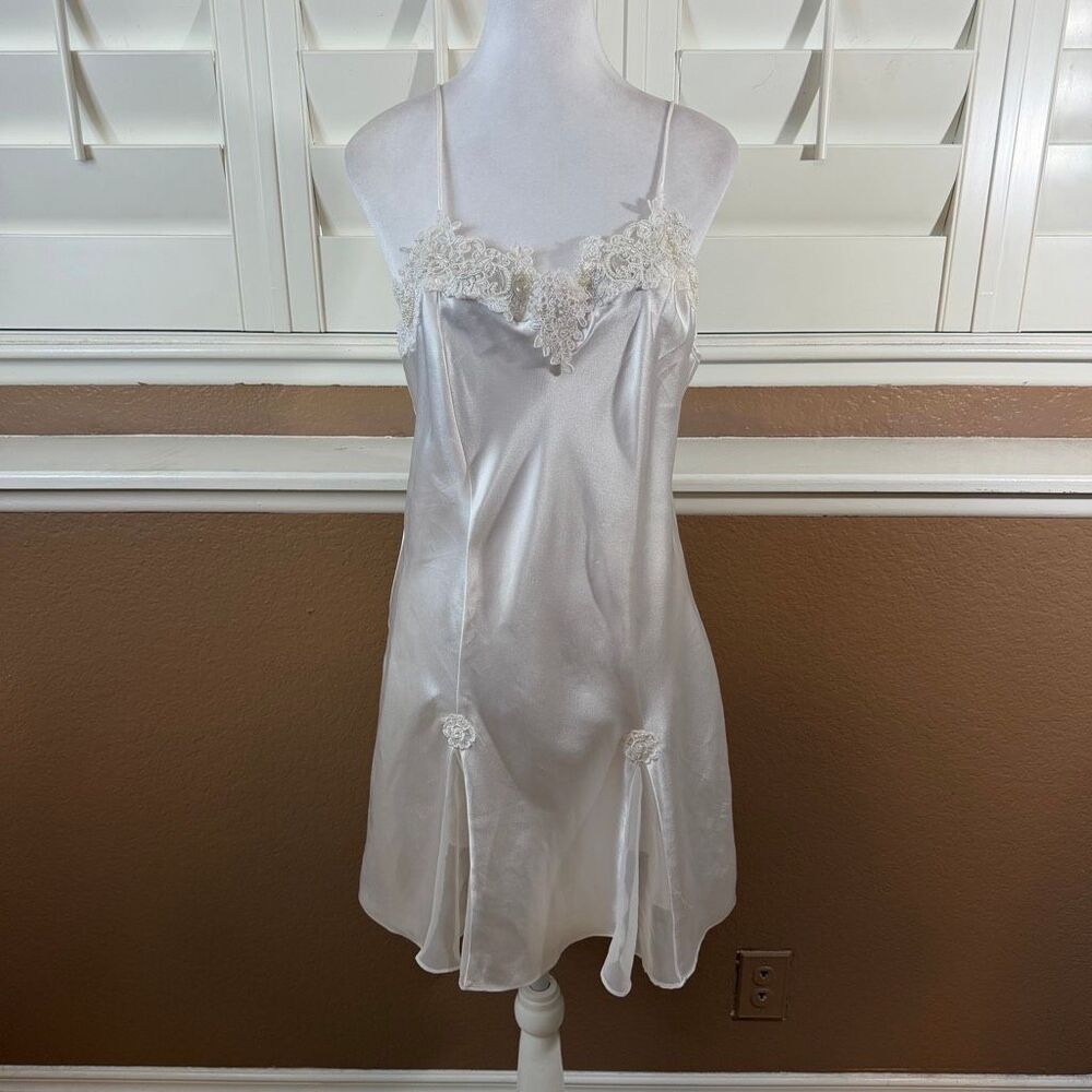 Vintage Private Luxuries Y2K Slip Dress Satin Nightgown Bridal Coquette Ballet